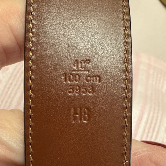 COACH Men's Brown Leather Belt with gold Buckle Size 40 - Picture 3 of 7